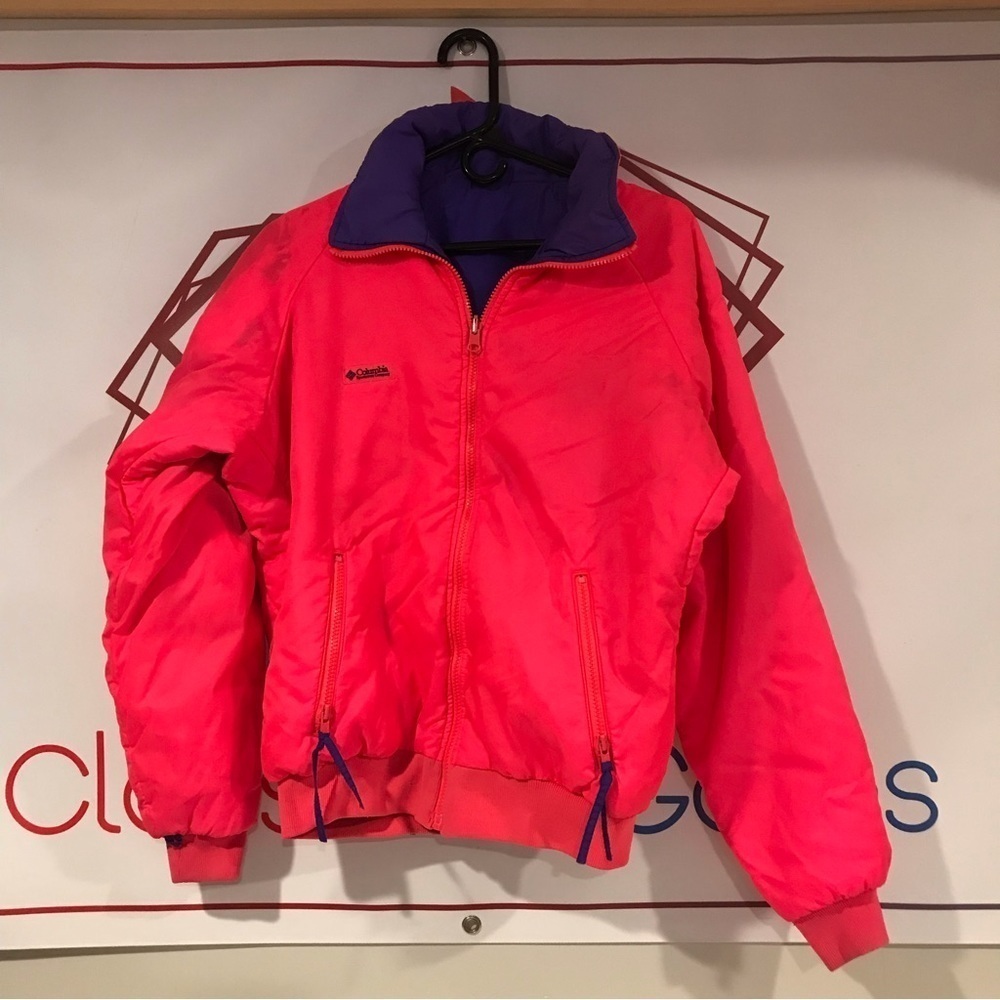 Vintage Mens Columbia Brand Radial Sleeve Reversible Bomber Ski Jacket Size M